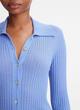 Ribbed Cashmere-Silk Button-Front Polo Sweater image number 1