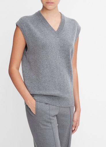 Wool-Blend V-Neck Sweater Vest in Sweaters