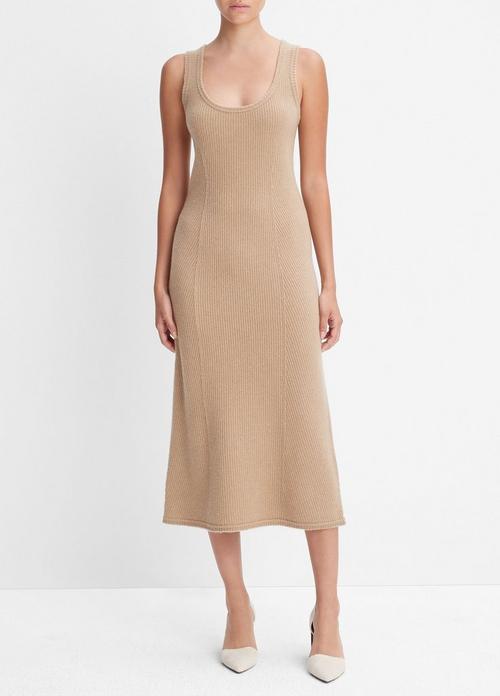 Ribbed Wool and Cashmere Raw-Edge Dress