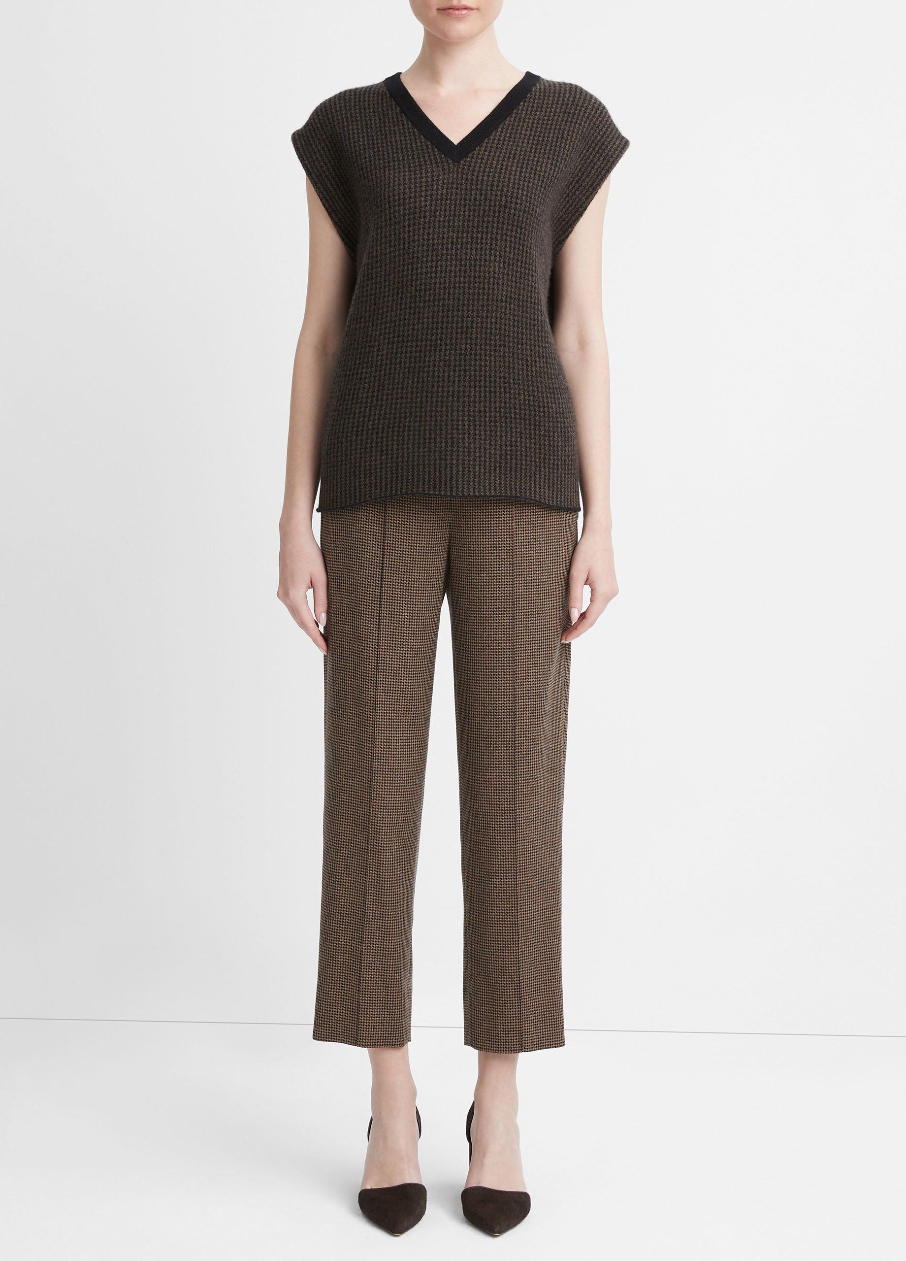 Houndstooth Wool-Cashmere Stitch Vest image number 0