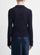 Italian Wool-Blend Lace-Stitch Polo Sweater image number 3