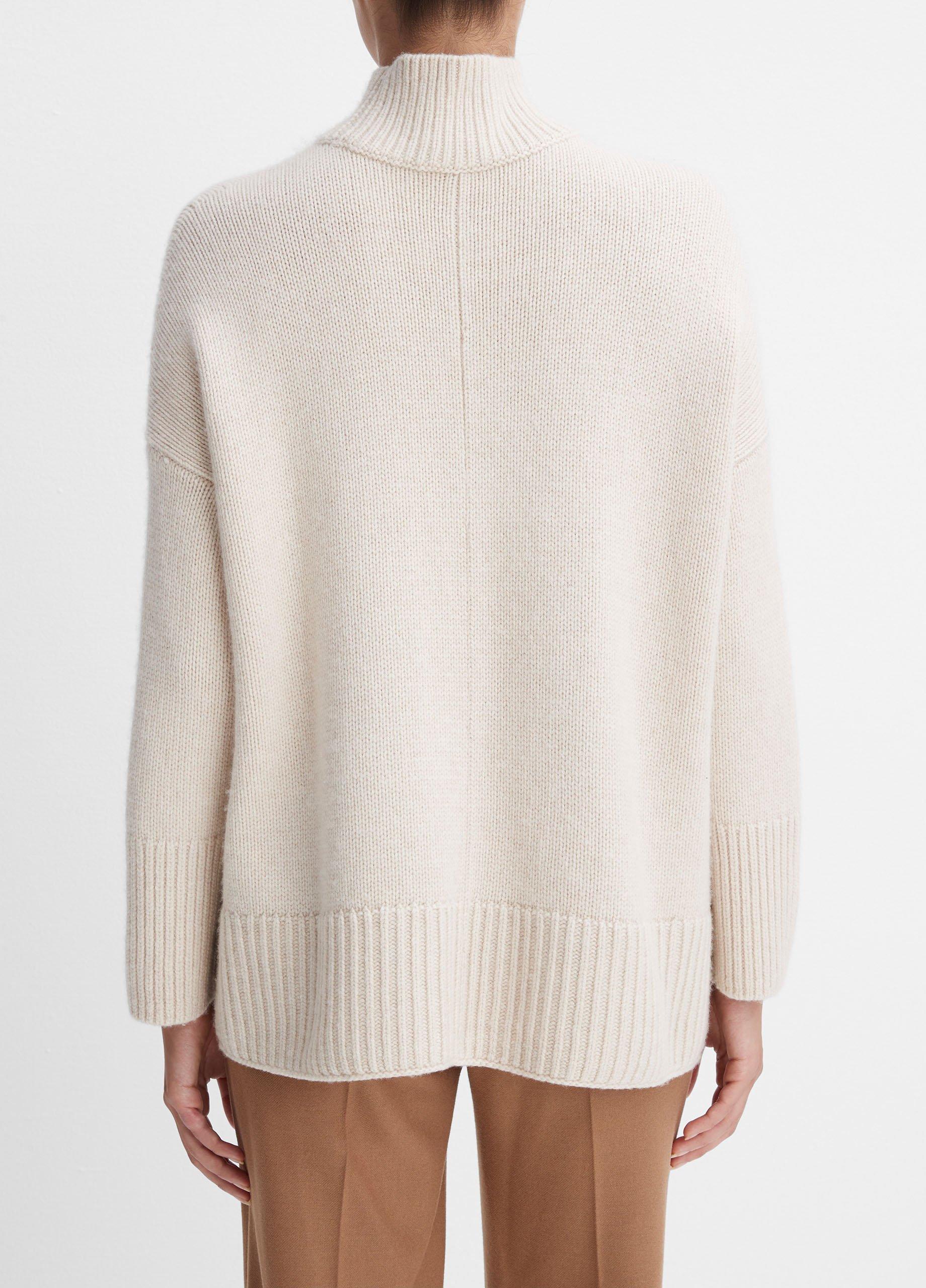 Wool and Cashmere Trapeze Turtleneck Sweater in Sweaters | Vince