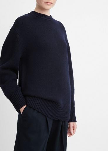 Wool and Cashmere Boyfriend Crew Neck Sweater image number 2