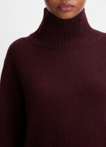 Mixed-Gauge Wool-Cashmere Turtleneck Tunic Sweater in Sweaters