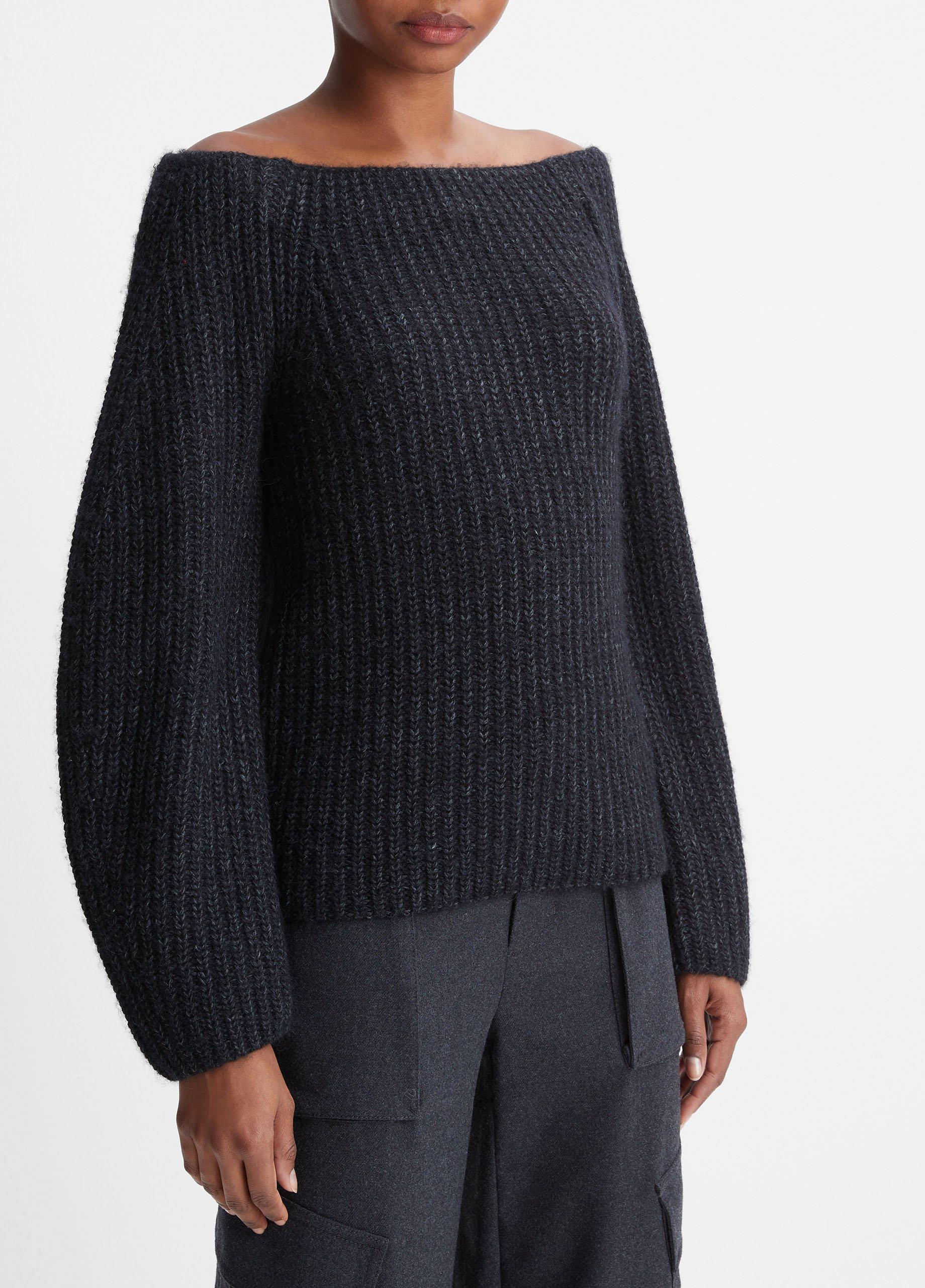 Marled Off-The-Shoulder Sweater