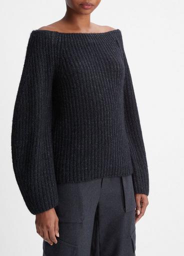 Marled Off-The-Shoulder Sweater image number 2