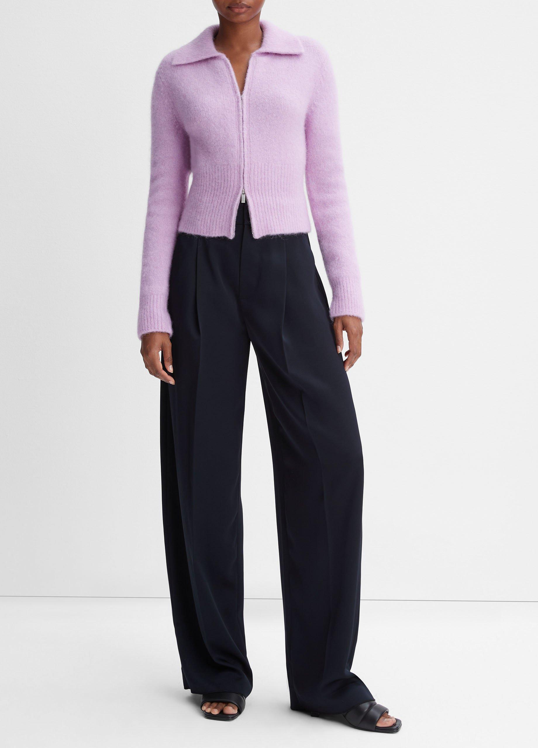 Alpaca-Blend Zip-Front Cardigan image number 0