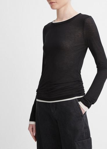 Double-Layer Long-Sleeve T-Shirt in Shirts & Tees