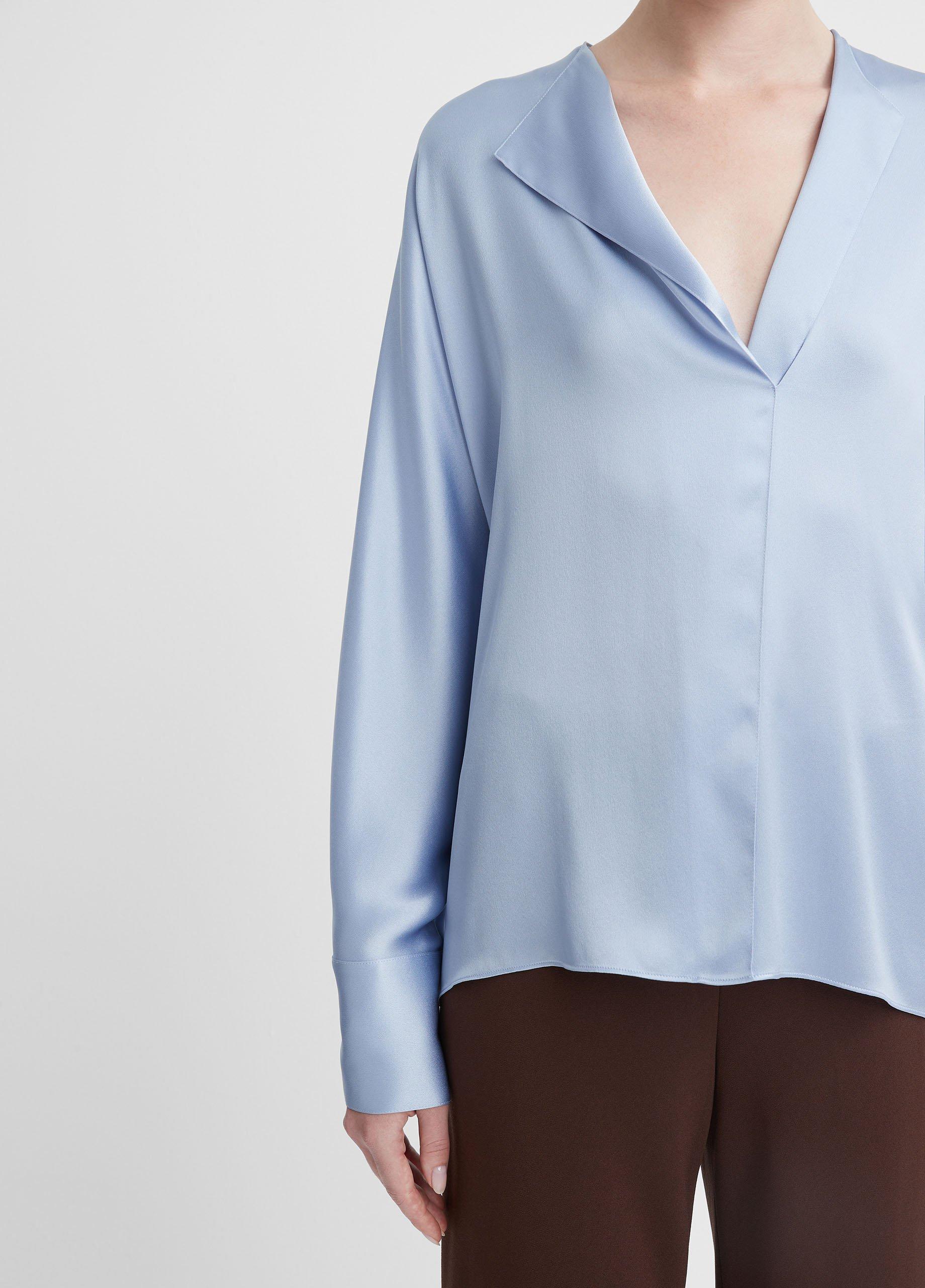 Silk Dolman-Sleeve Draped Blouse in Shirts & Tees | Vince