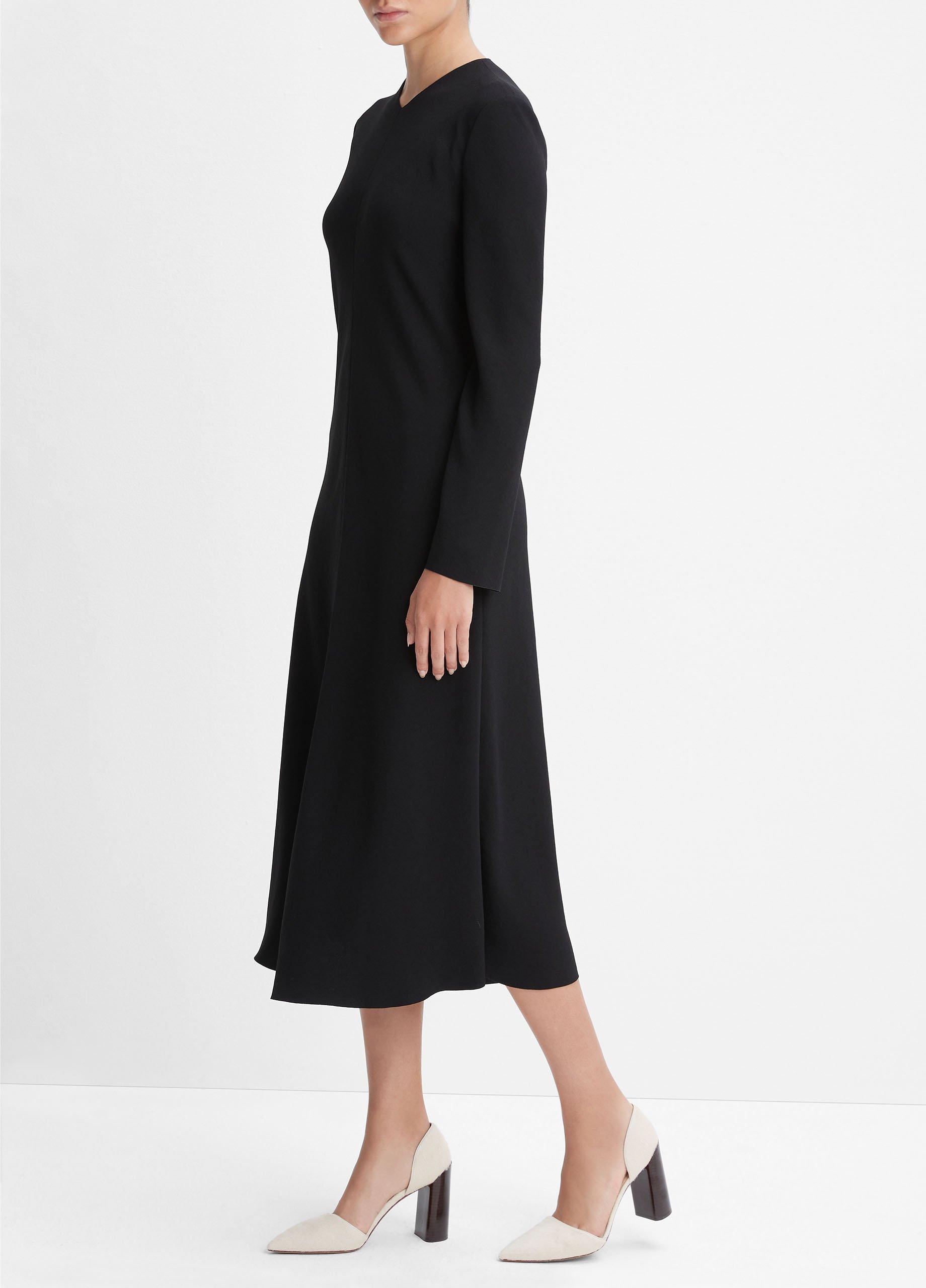 Vince v shop neck slit dress