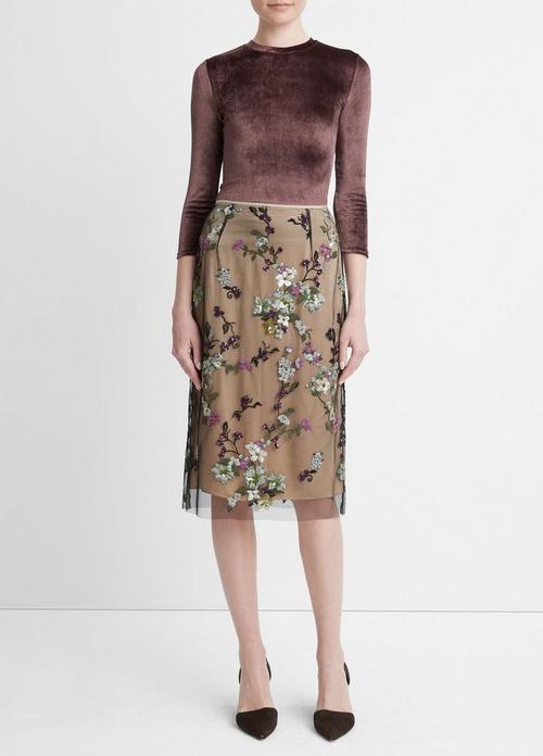 빈스 Vince Begonia Sequin Skirt,DEWBERRY