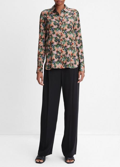 Wild Primrose Stretch-Silk Slim-Fit Blouse
