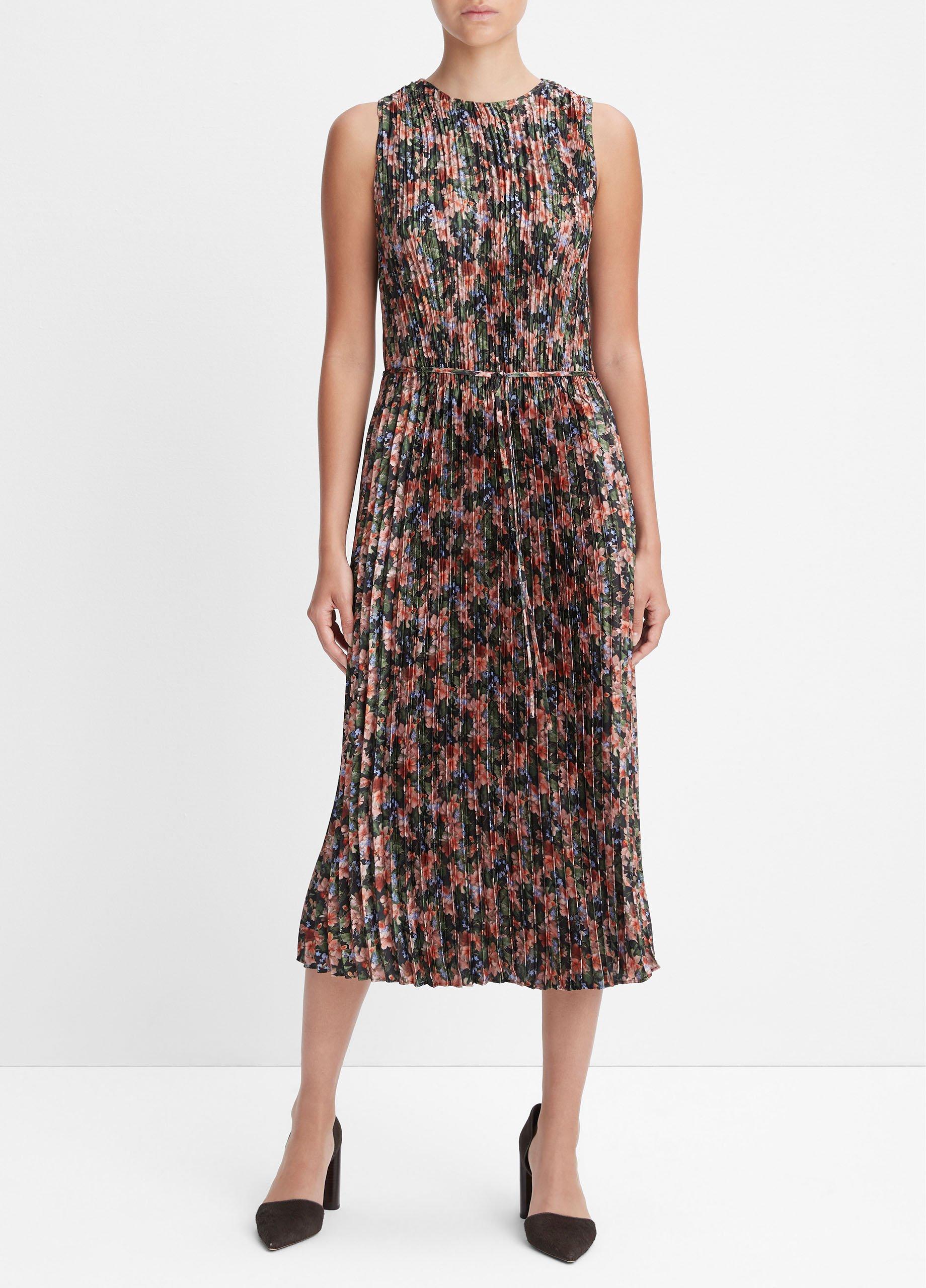 Wild Primrose Pintuck Pleated Dress in Dresses Vince
