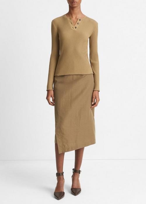 Vince asymmetric outlet skirt