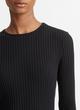 Ribbed Long-Sleeve Crew Neck Dress image number 1