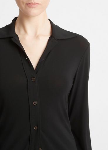 Slim Long-Sleeve Button-Front Shirt image number 1