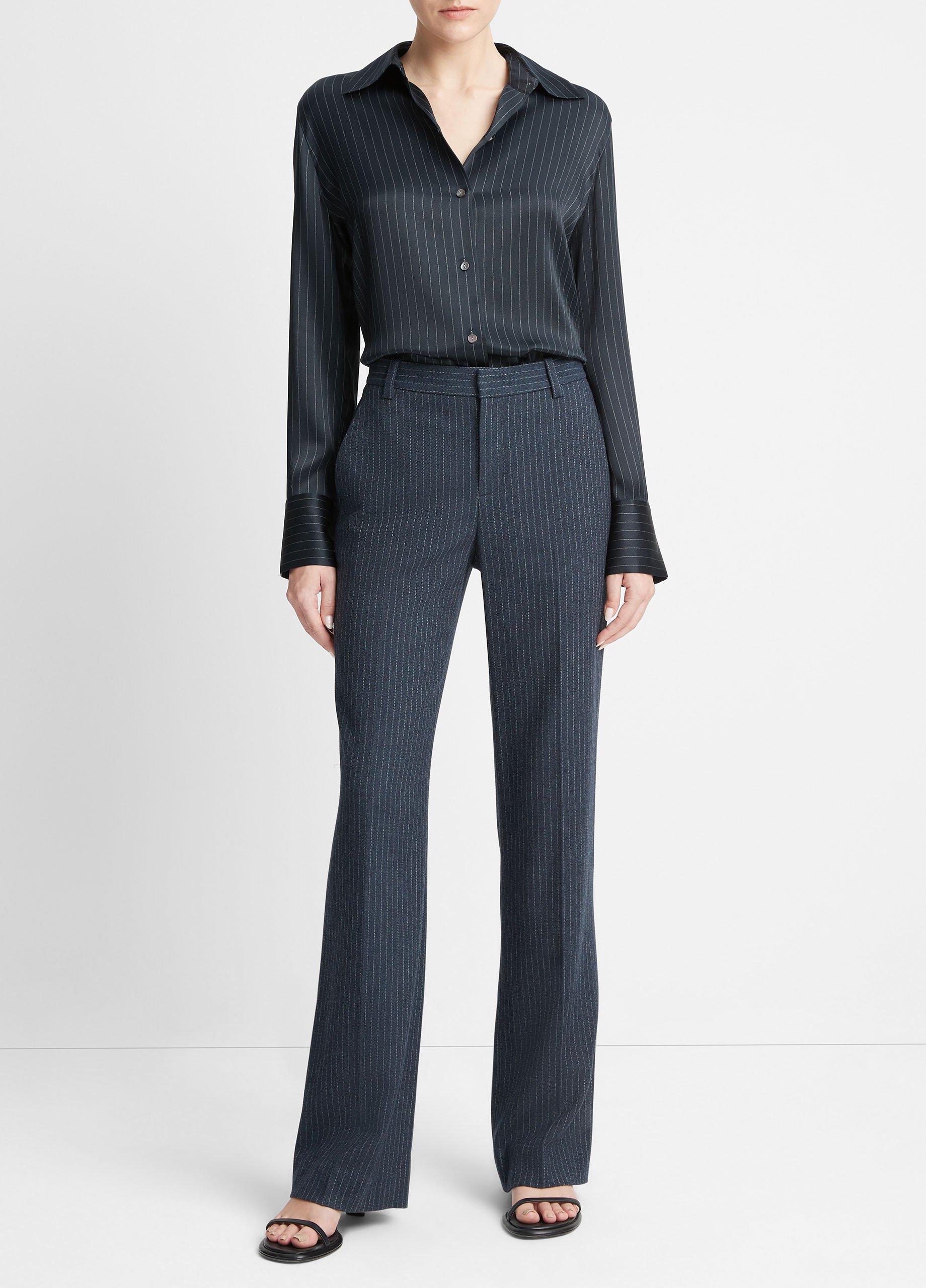 Pinstripe Flannel Trouser in Trousers | Vince