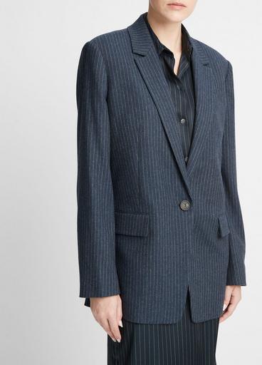 Pinstripe Flannel Blazer in Jackets & Outerwear | Vince