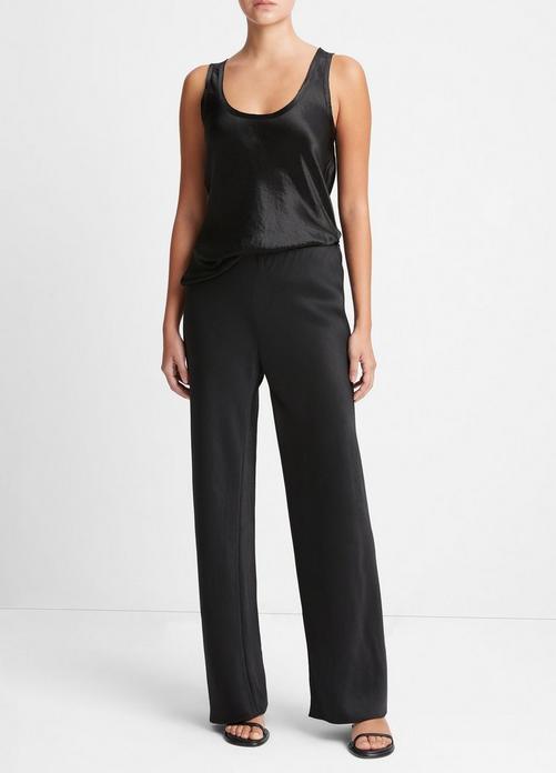 High-Waist Fluid Satin Bias Pant