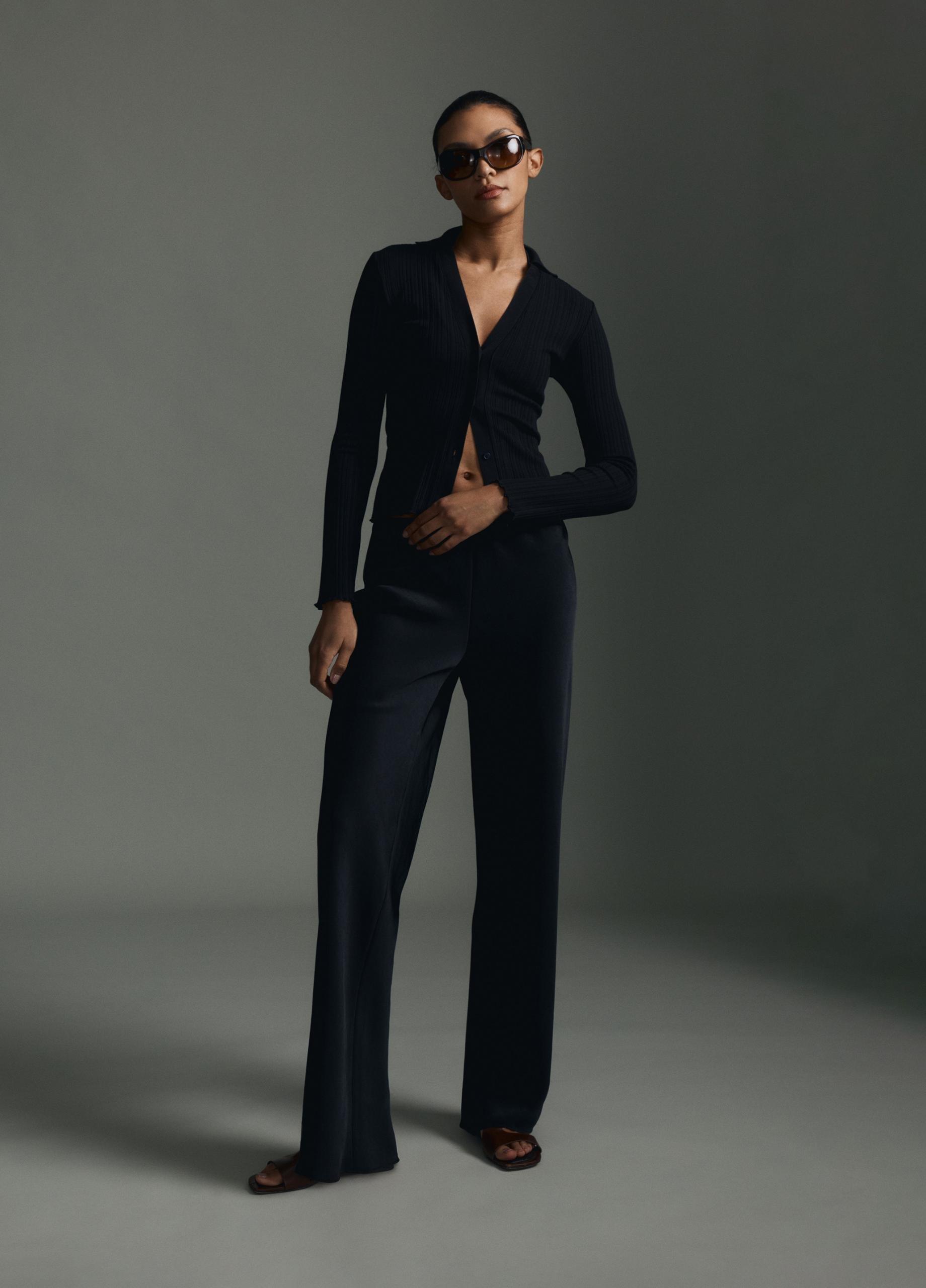 Colette High-Rise Fluid Satin Bias Pant image number 5