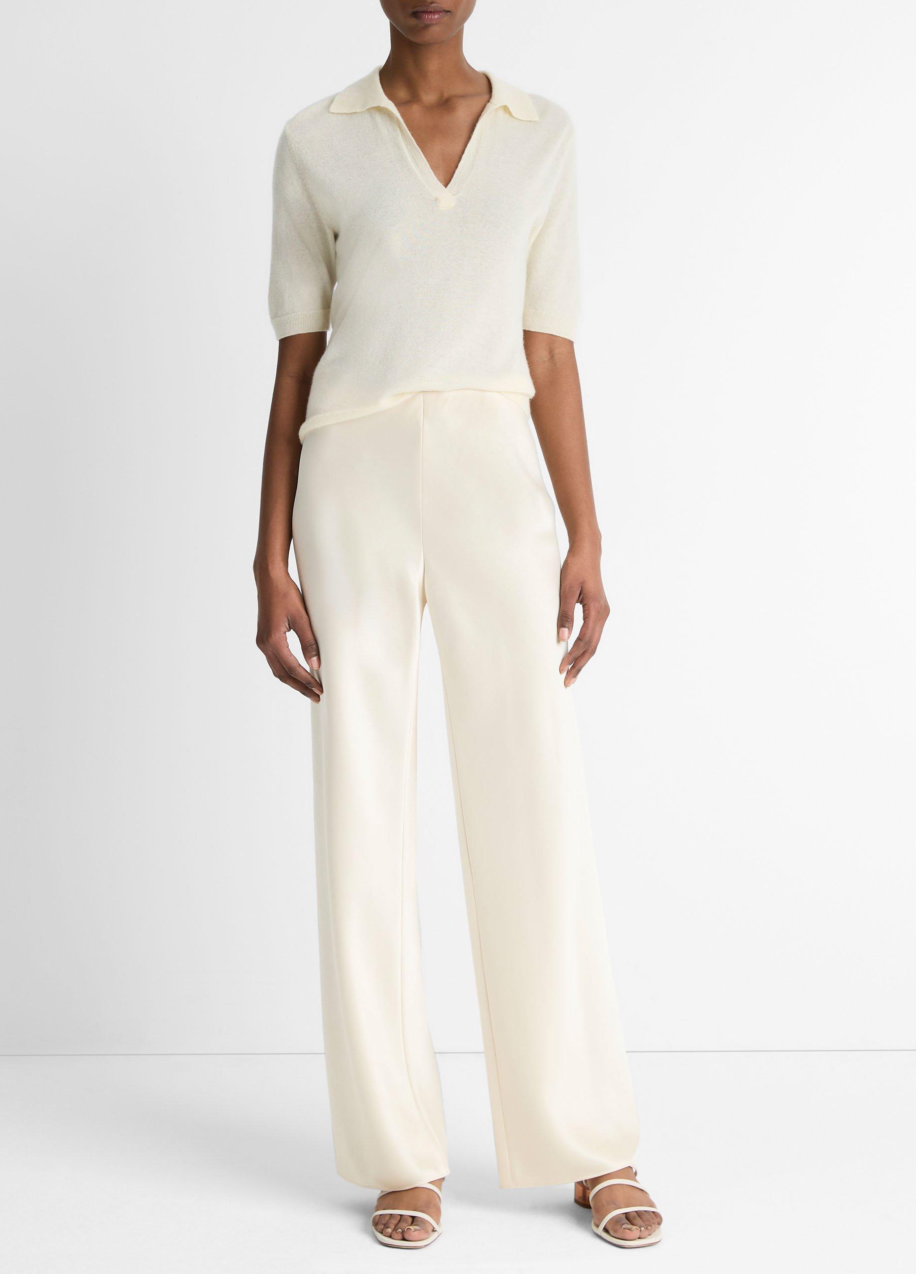 【SATIIIZ】Veillon wide cotton pants Fluid-Satin-Bias-Pant-115BON?/