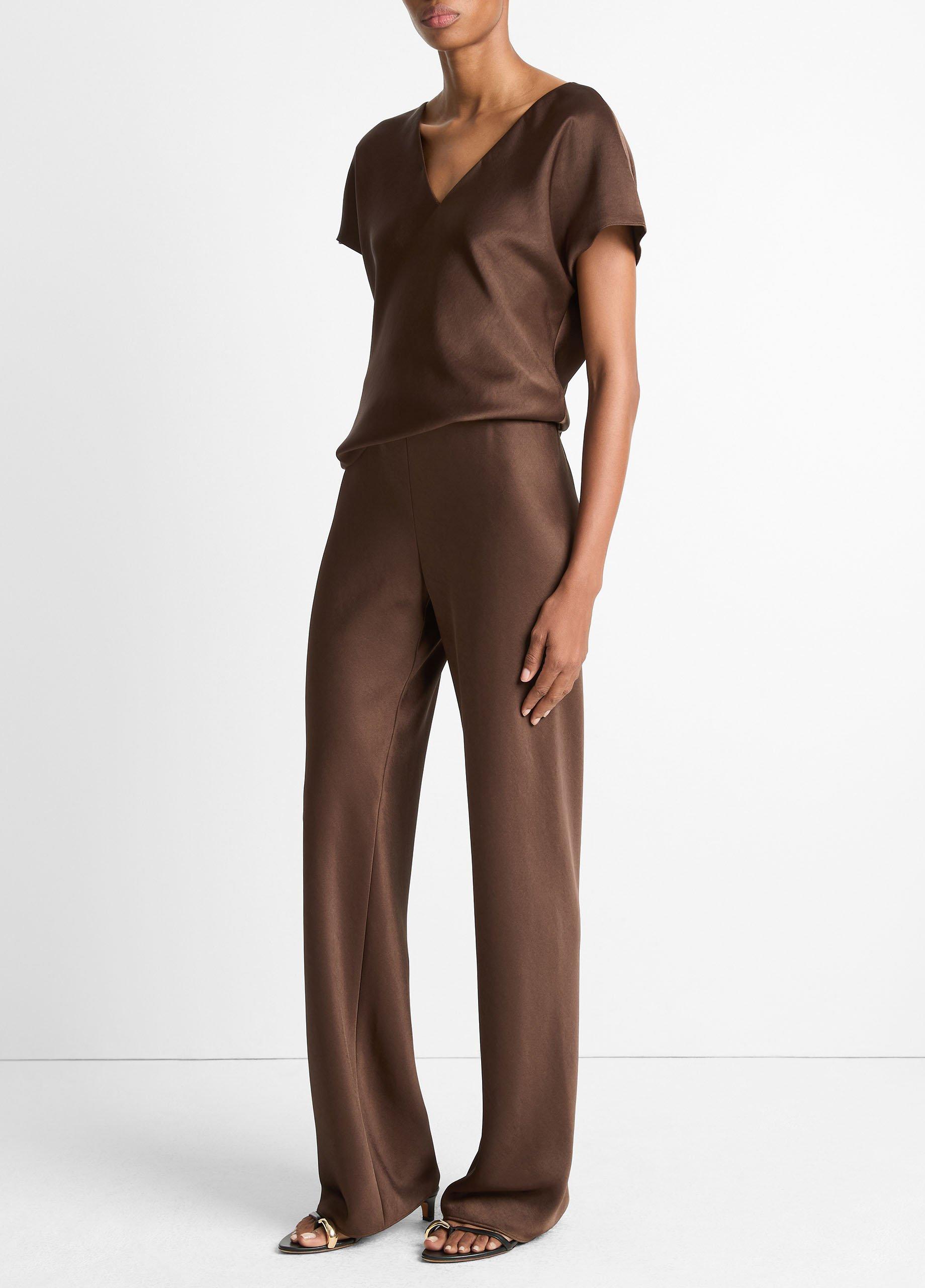Colette High-Rise Fluid Satin Bias Pant image number 1