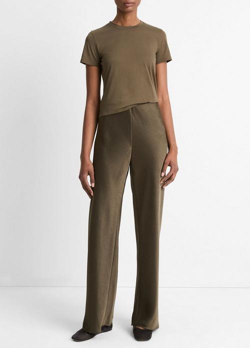 High-Waist Fluid Satin Bias Pant