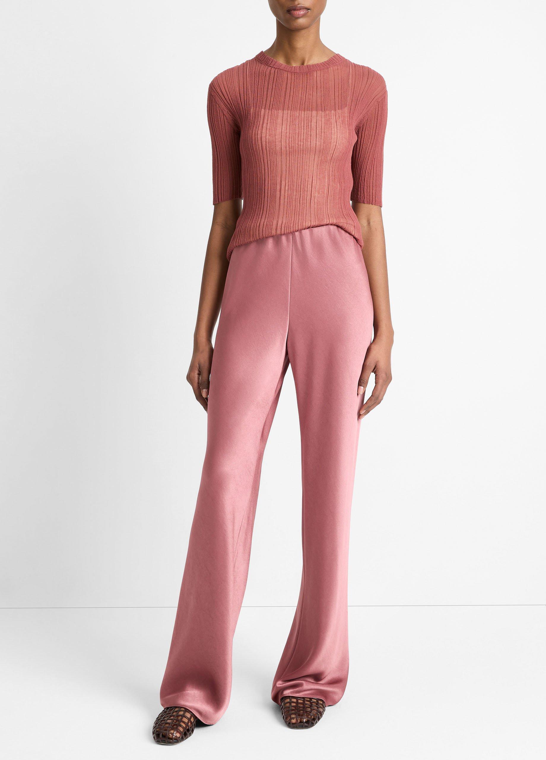 Colette High-Rise Fluid Satin Bias Pant
