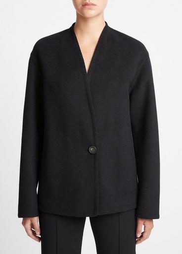 Knit Combo Wool-Blend Jacket in Jackets & Outerwear | Vince