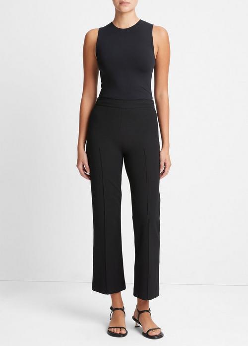 Mid-Rise Pintuck Crop Flare Pant