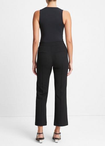 Black Cropped Kick Flare Trousers