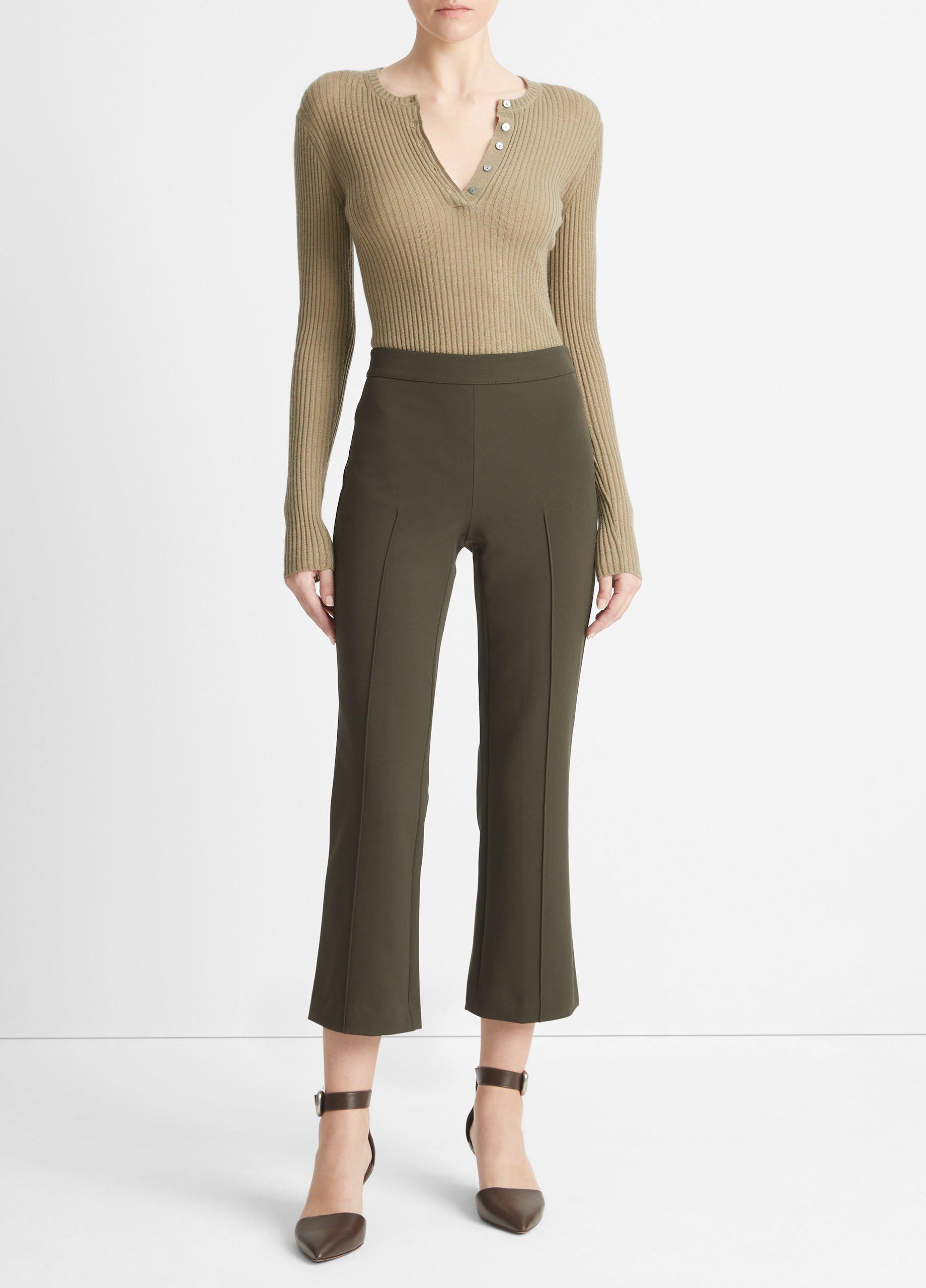 Mid-Rise Pintuck Crop Flare Pant image number 0