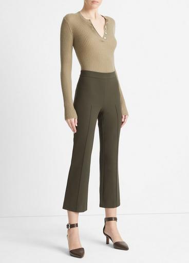 Vince Mid Rise Pintuck Crop Flare Pants