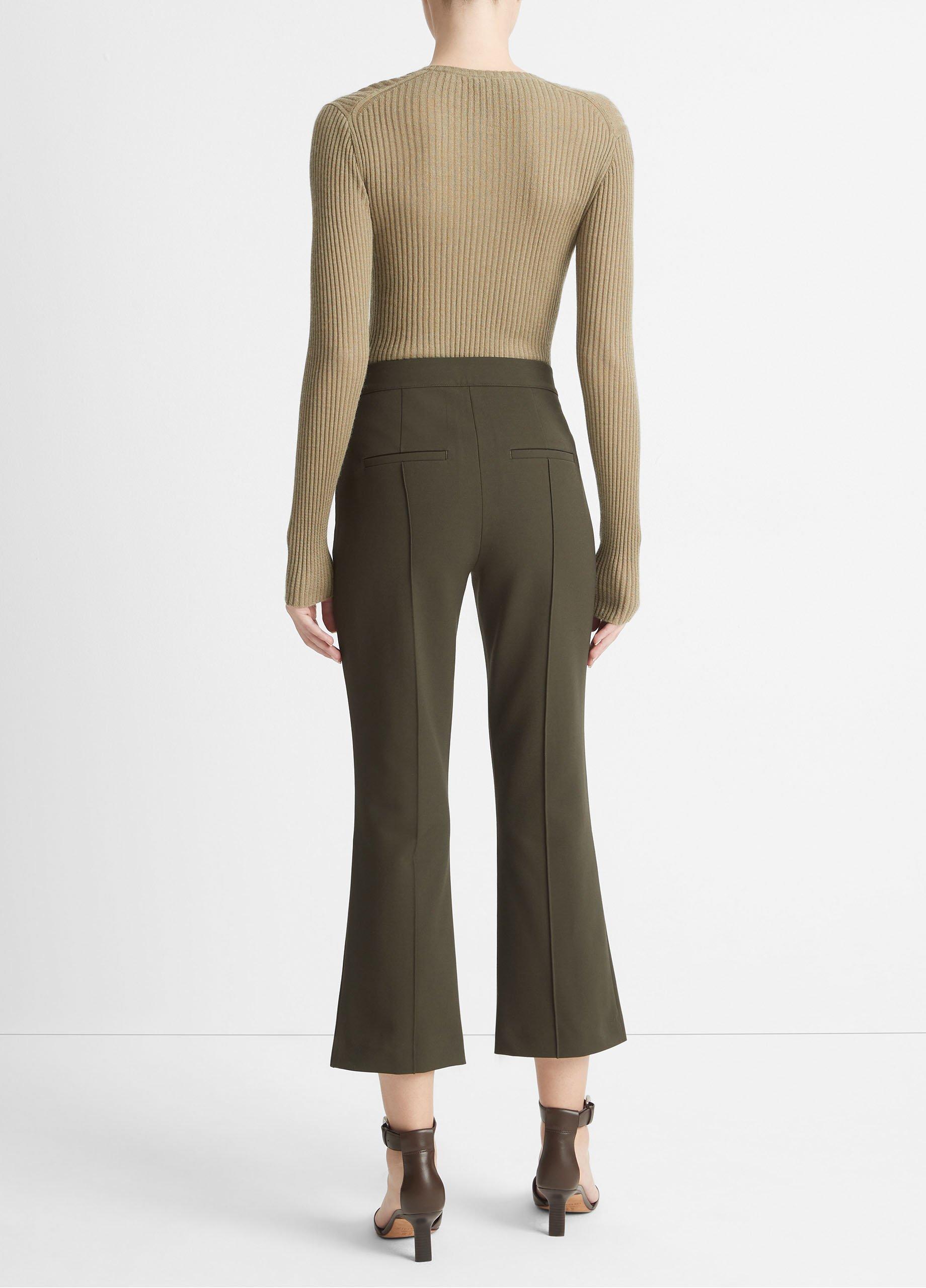 Mid-Rise Pintuck Crop Flare Pant