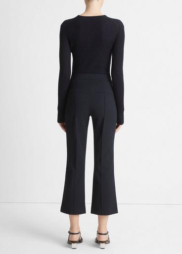 Mid-Rise Pintuck Crop Flare Pant image number 3