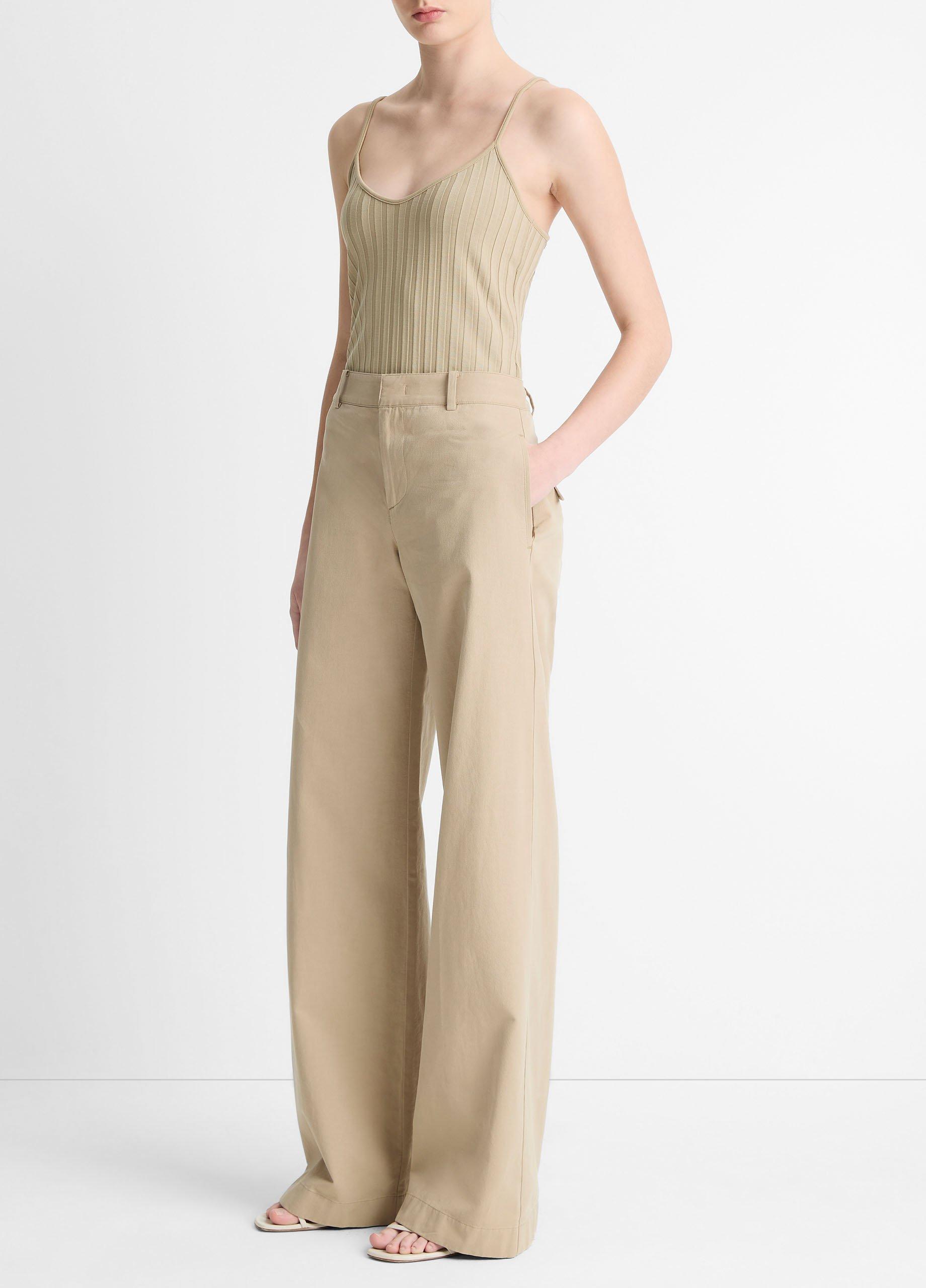 Cotton Low-Rise Wide-Leg Pant in Wide Leg | Vince