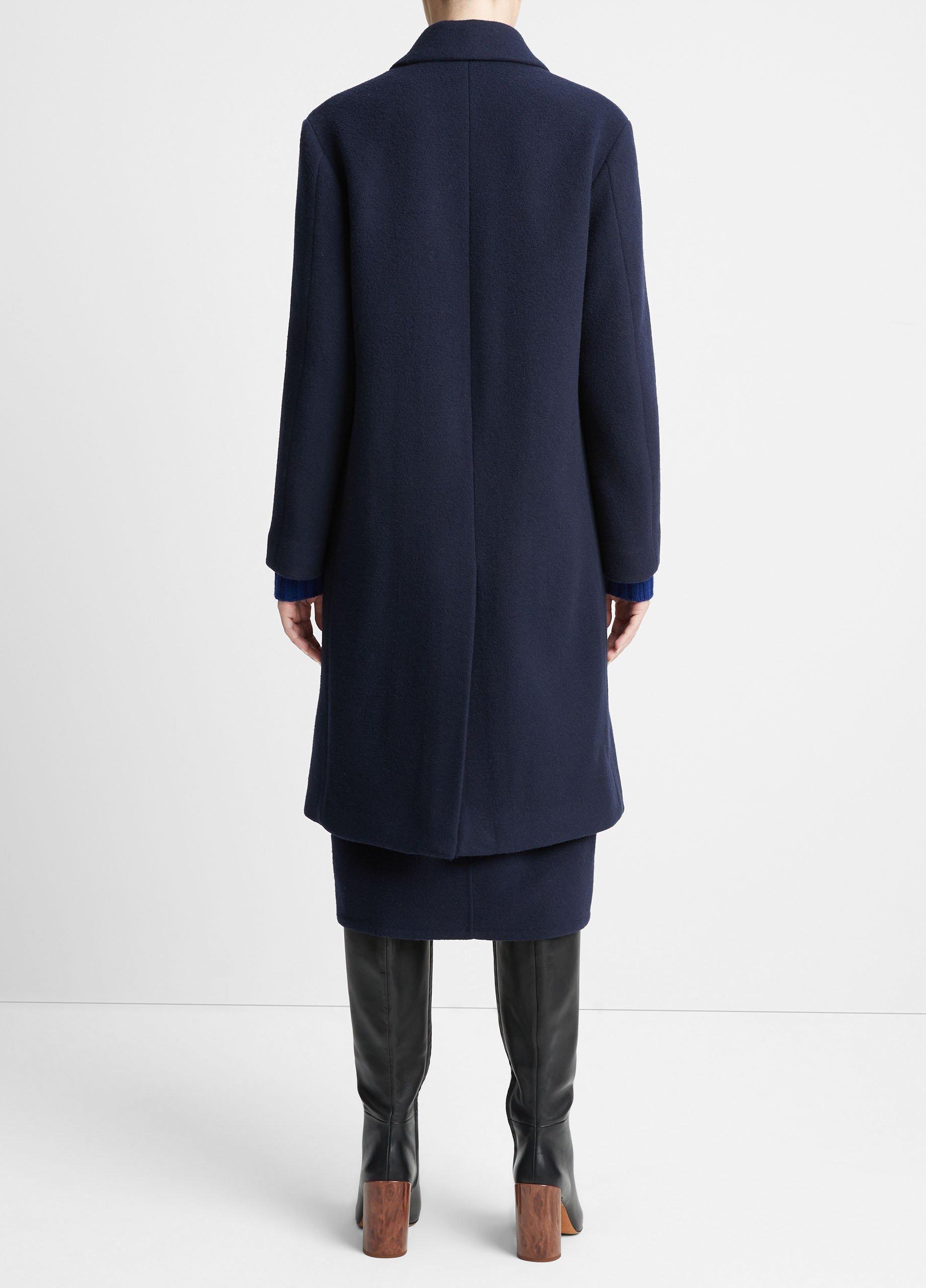 Vince reversible double clearance face wool blend coat