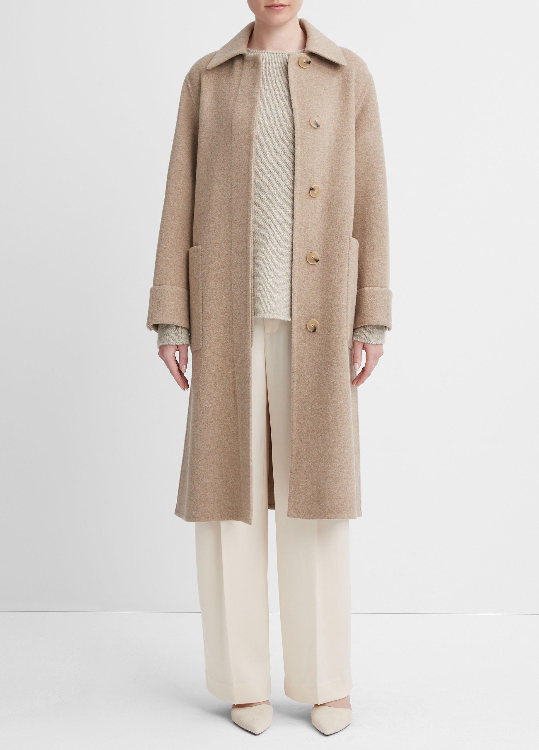 빈스 Vince Fine Wool Overcoat,HEATHER HAZEL CREAM