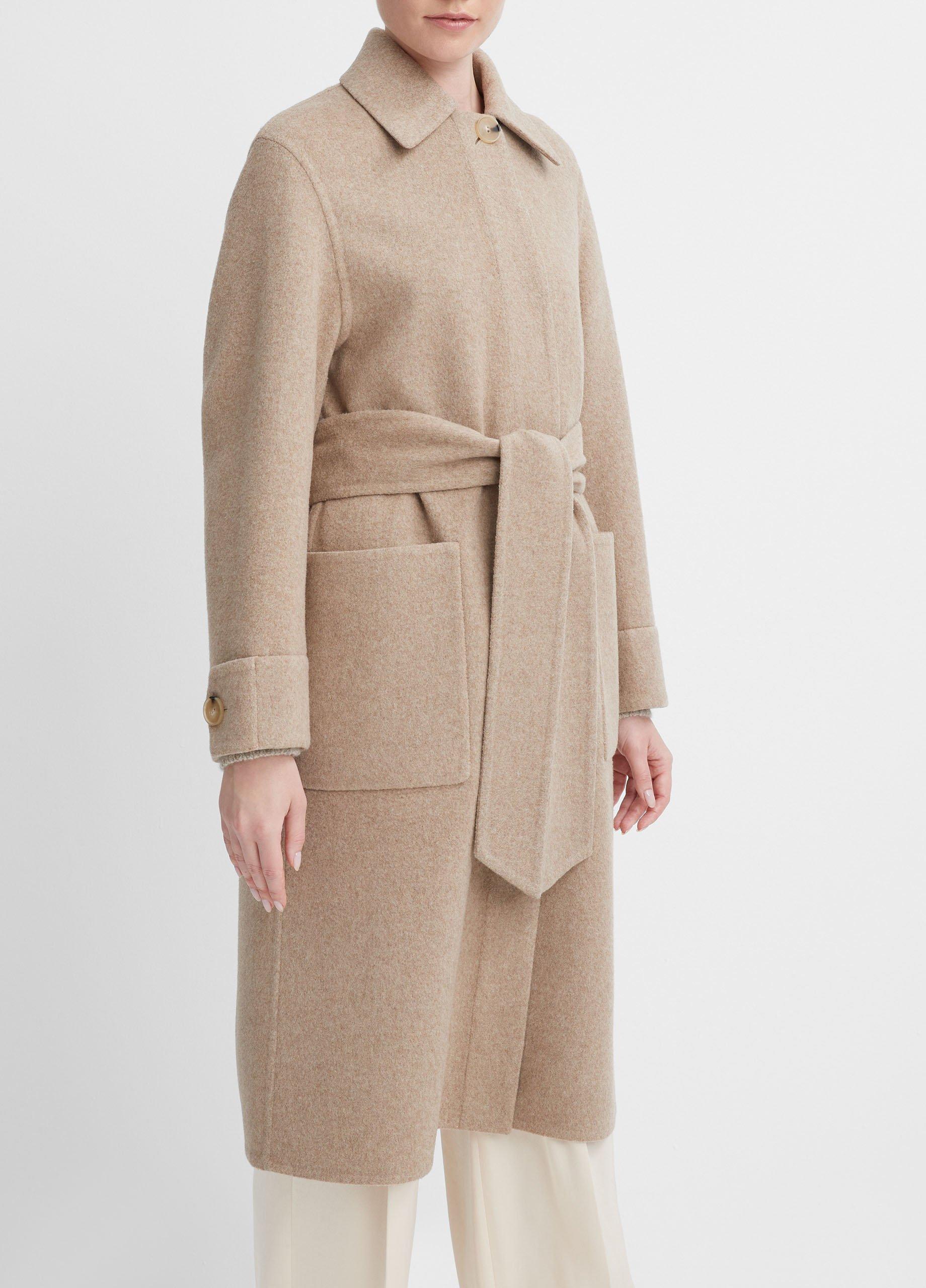 Vince belted cheap wool trench coat