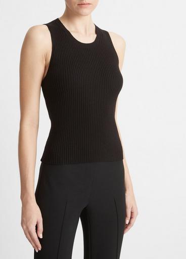 Ribbed High-Neck Sweater Tank image number 2