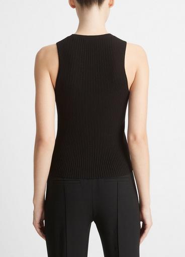 Ribbed High-Neck Sweater Tank image number 3