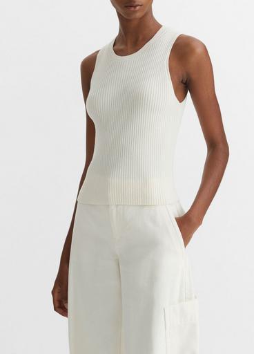 Ribbed High-Neck Sweater Tank image number 2