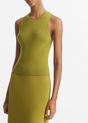Ribbed High-Neck Sweater Tank image number 1