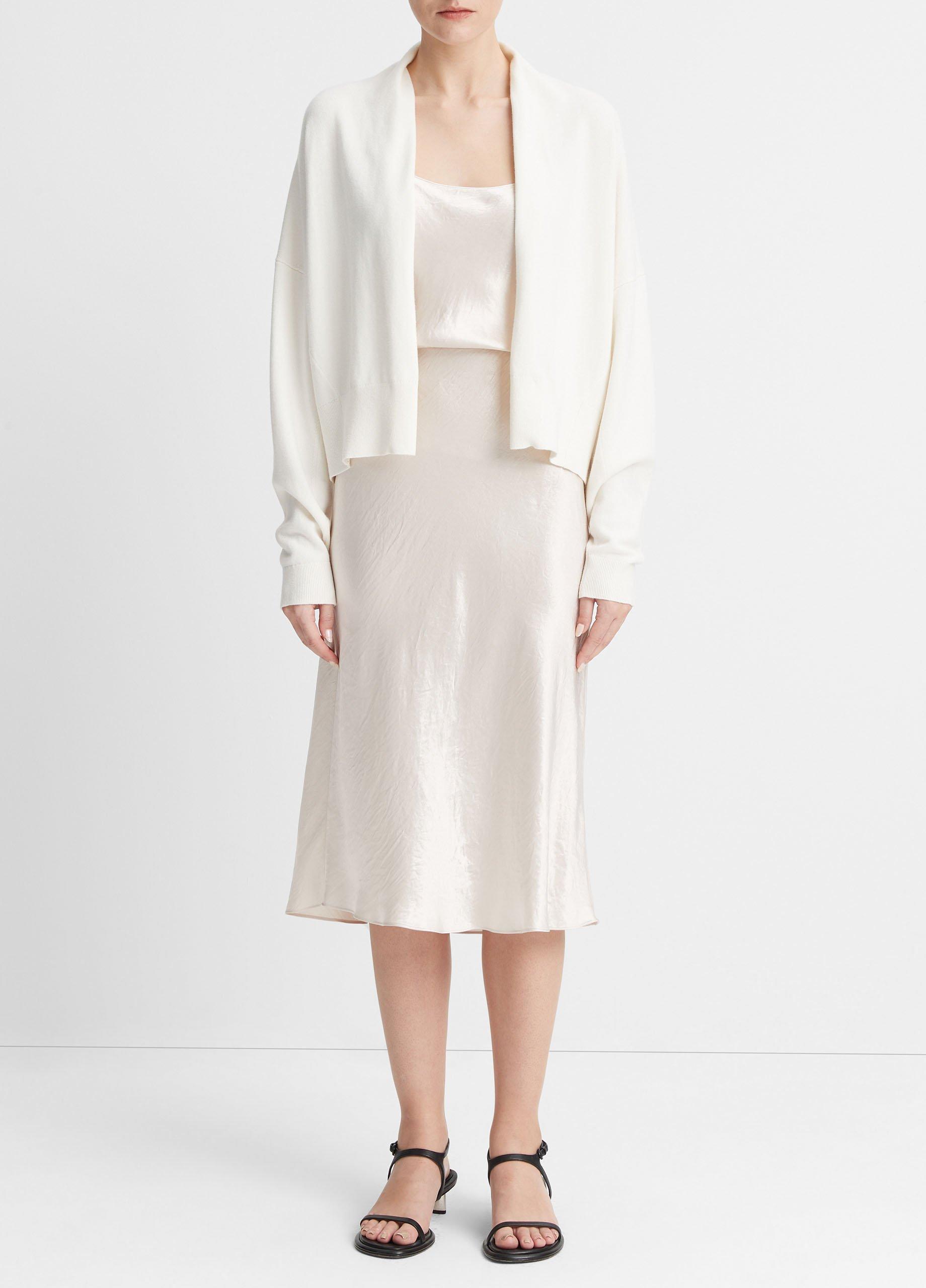 빈스 Vince Drape-Front Cardigan,OFF WHITE