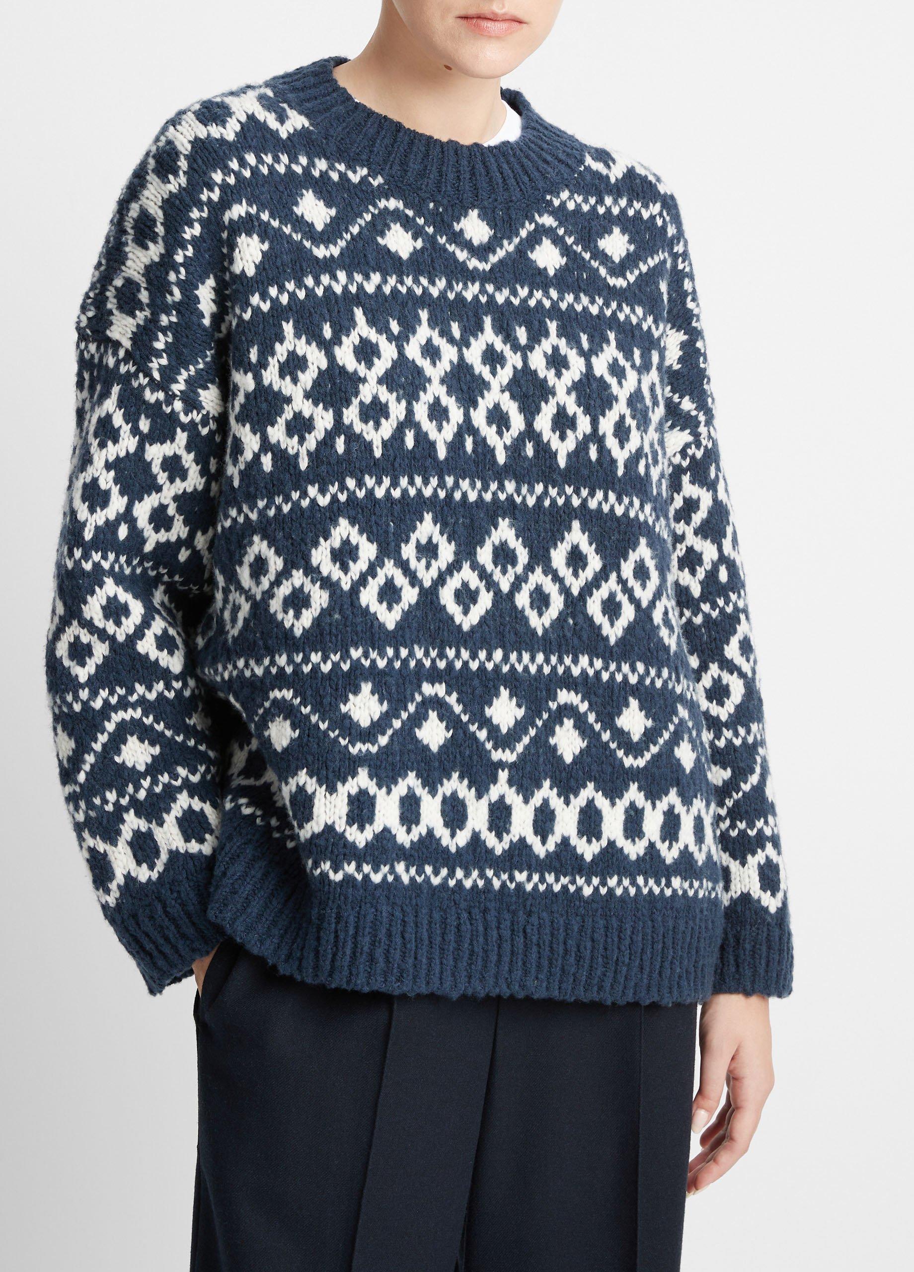 Nordic Fair Isle Crew Neck Sweater in Sweaters Vince