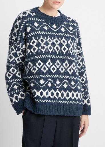 Nordic Fair Isle Crew Neck Sweater in Sweaters | Vince