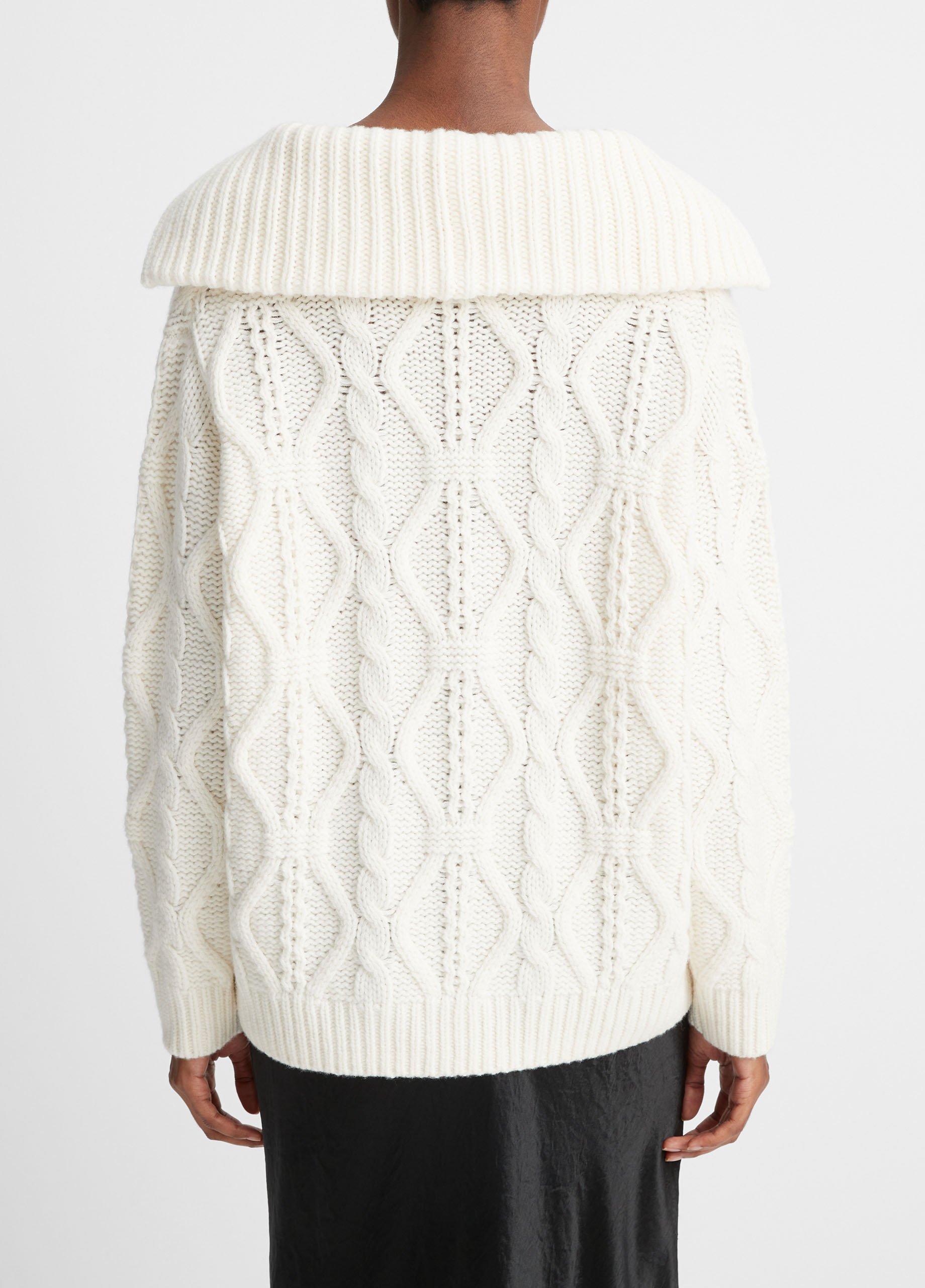 Wool Cable Half-Zip Pullover