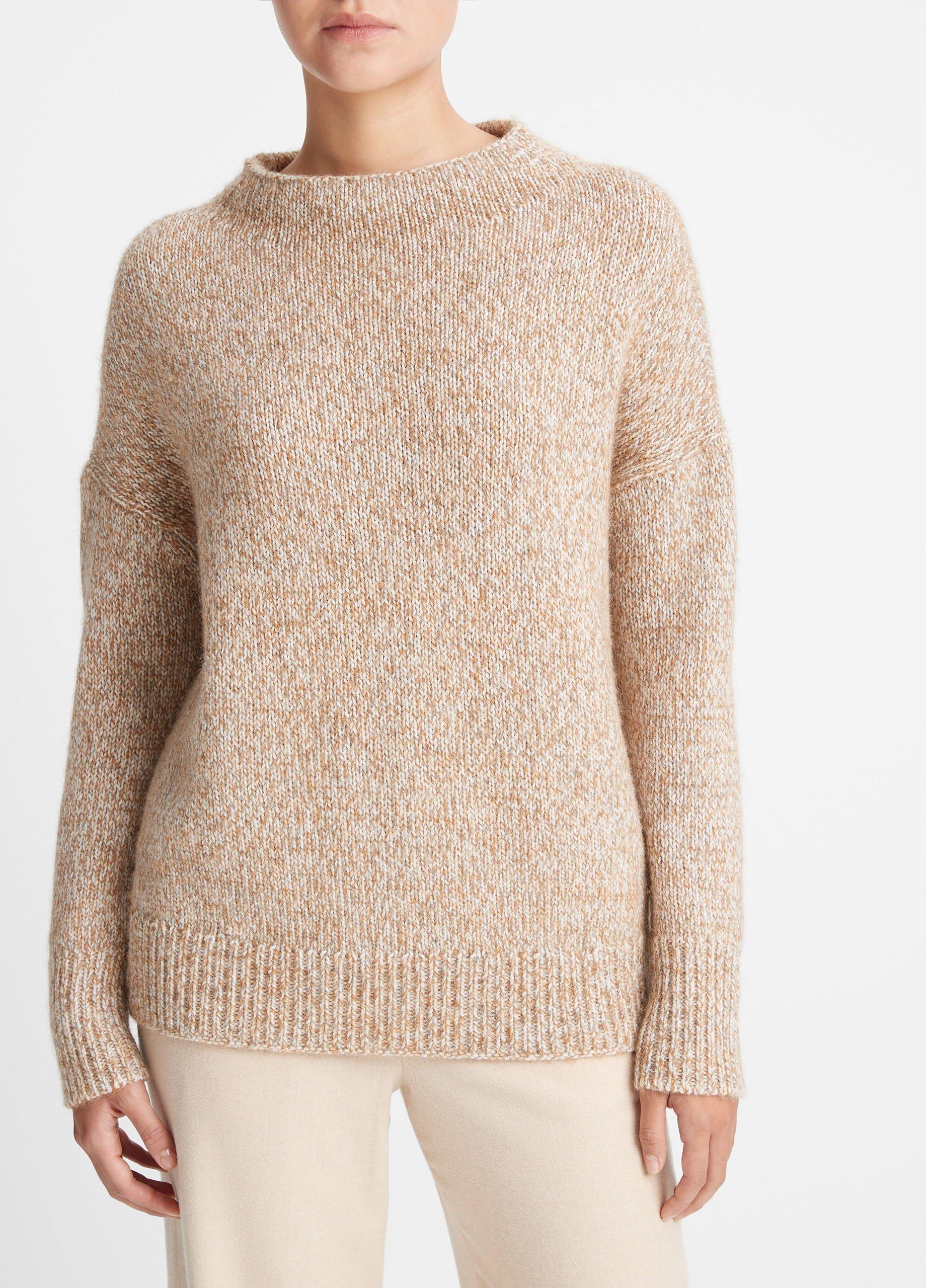 Wool Mouliné Funnel Neck Sweater, All Clothing Sale