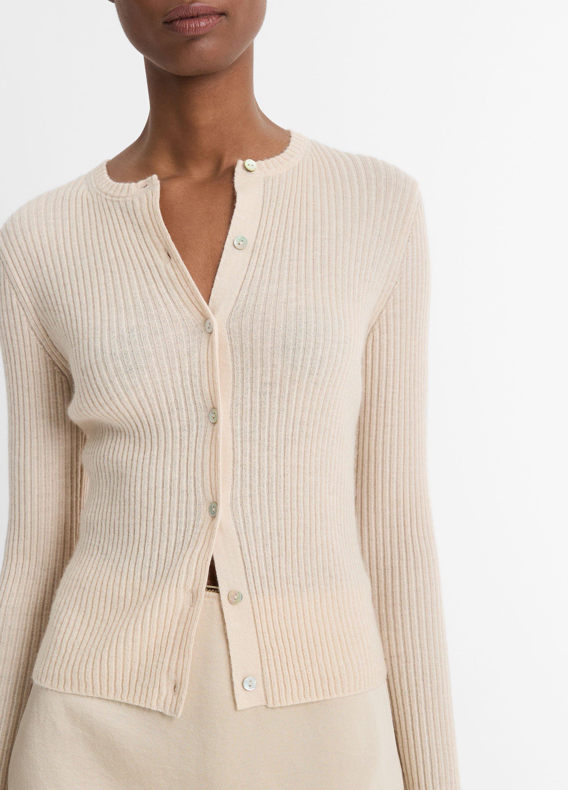 Vince 2024 Ribbed Cashmere blend Waist Tie Cardigan