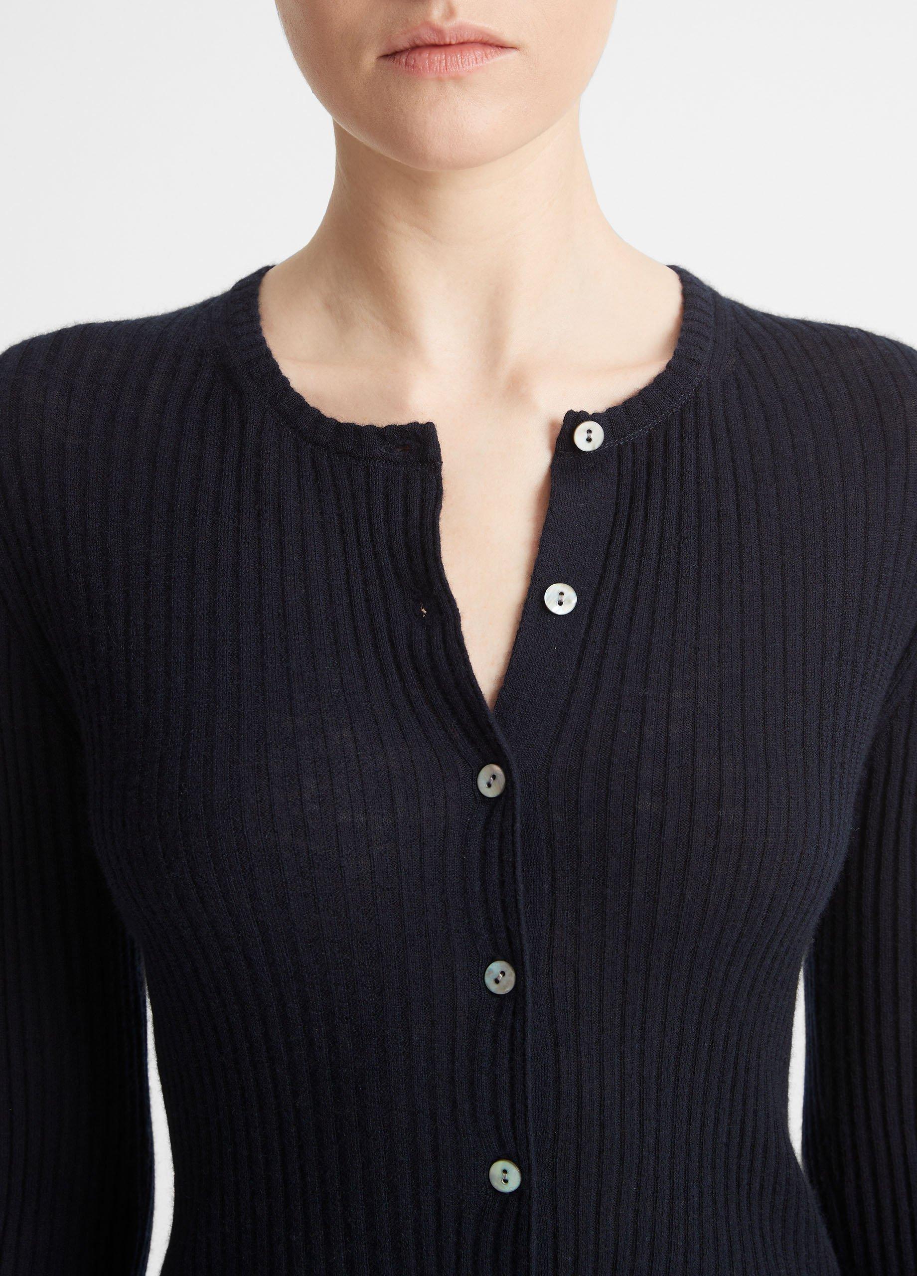 Ribbed Cashmere-Silk Cardigan image number 1